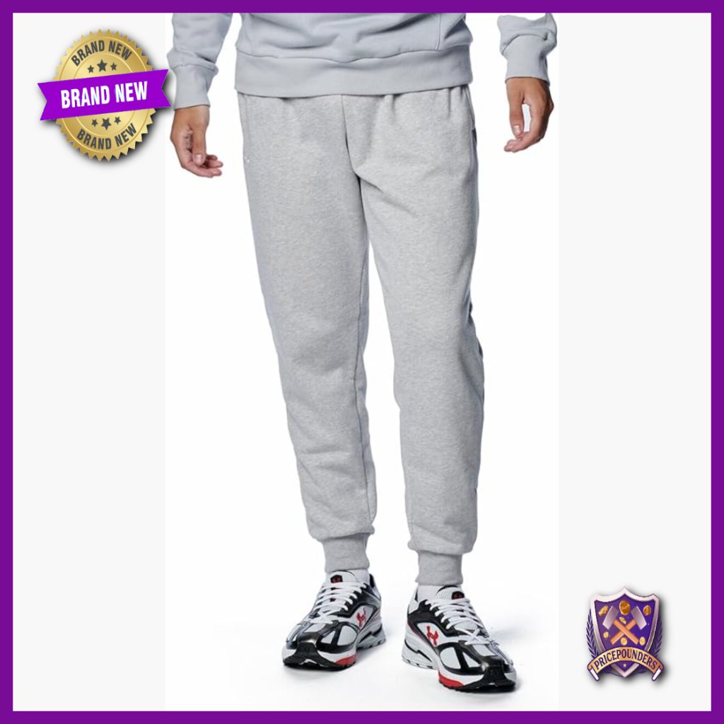 Men's Fleece Joggers Lg Ultra-Soft Cotton Blend Tapered Fit